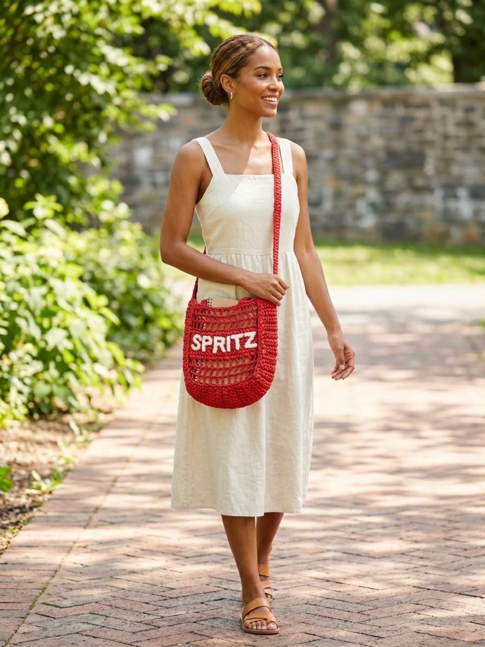 New Spritz Straw Crossbody Bag Red White Gift Vacation Italian